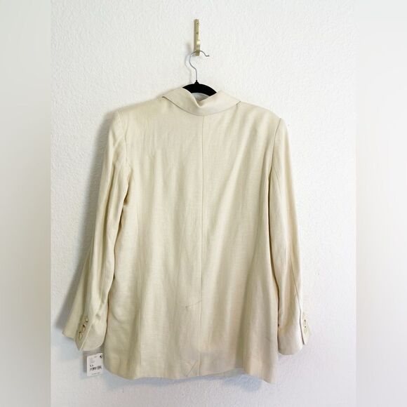 Free People Prep School linen blend Blazer in cream NWT  XS - Picture 9 of 11